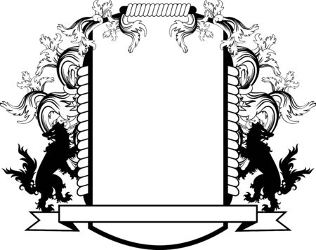 heraldic shield crest emblem coat of arms tattoo in vector formatのイラスト素材