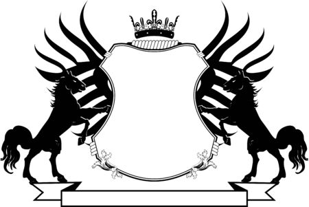 heraldic shield crest emblem coat of arms tattoo in vector formatのイラスト素材