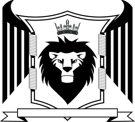 lion front face tattoo coat of arms crest in vector formatのイラスト素材
