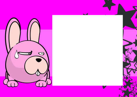 bunny kawaii cartoon picture frame background in vector formatのイラスト素材