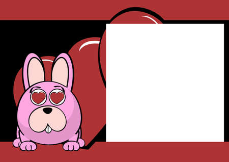 bunny kawaii cartoon picture frame background in vector formatのイラスト素材