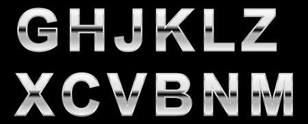 chrome letters alphabet collection set retro illustration in vector dformatのイラスト素材