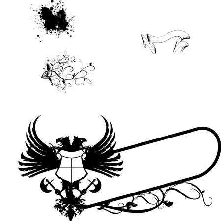 eagle crest emblem copyspace illustration collection in vector formatのイラスト素材