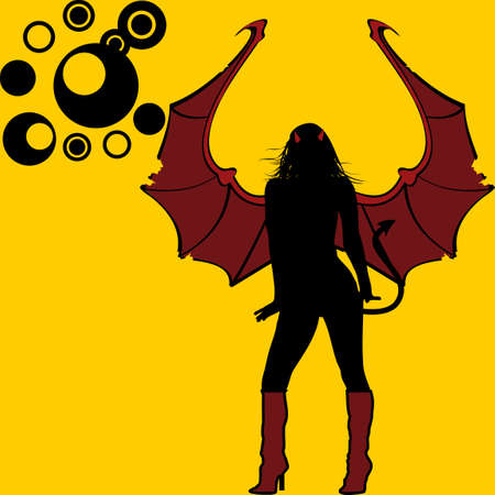 demon shadow girl set collection illustration in vector formatのイラスト素材