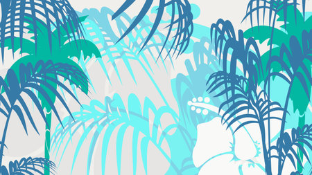 tropical hawaiian background postal illustration in vector format