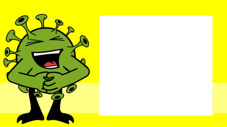 covid omicron cartoon picture frame background in vector formatのイラスト素材