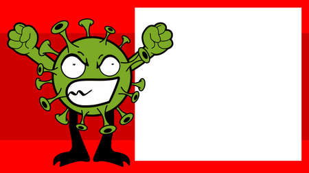covid omicron cartoon picture frame background in vector formatのイラスト素材