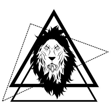 lion head tattoo tribal pack set collection in vector formatのイラスト素材