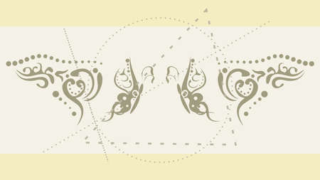 tribal butterfly tattoo background in vector formatのイラスト素材