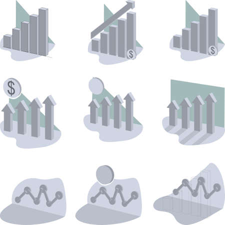 business pictogram stats graph pack in vector formatのイラスト素材