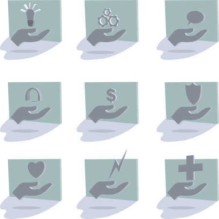 pictogram hand icons pack illustration in vector formatのイラスト素材
