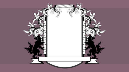 heraldic shield wolf crest emblem background illustration in vector formatのイラスト素材