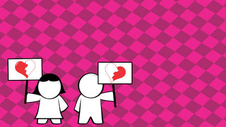 chibi kid pictogram love background illustration in vector formatのイラスト素材