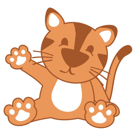 baby cat cartoon illustration in vector formatのイラスト素材