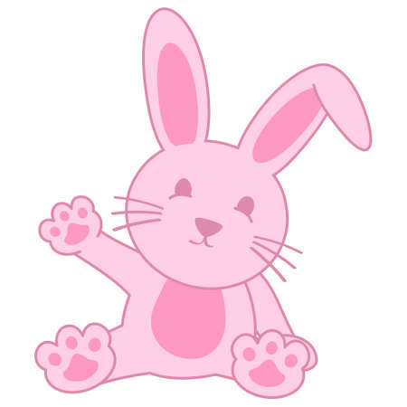 baby bunny cartoon illustration in vector formatのイラスト素材