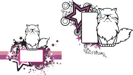 persian cat cartoon billboard pack in vector formatのイラスト素材