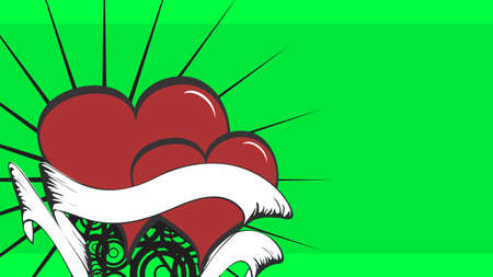 red heart tattoo valentines background in vector formatのイラスト素材