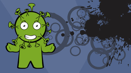 covid omicron character cartoon background illustration in vector formatのイラスト素材