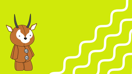 toy plush chibi antelope cartoon illustration background in vector formatのイラスト素材