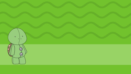 cute toy plush chibi turtle cartoon illustration background in vector formatのイラスト素材