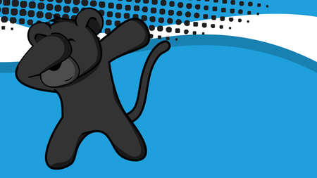 dab pose panther cartoon in vector formatのイラスト素材