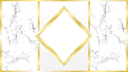 white marble mockup invitation gold details in vector formatのイラスト素材