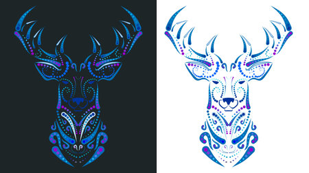 deer mexican huichol art illustration pack collection in vector formatのイラスト素材