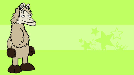 angry llama character cartoon background illustration in vector formatのイラスト素材