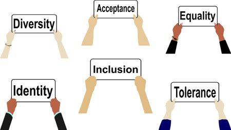 people arms holding placard billboard cartoon illustration set in vector formatのイラスト素材