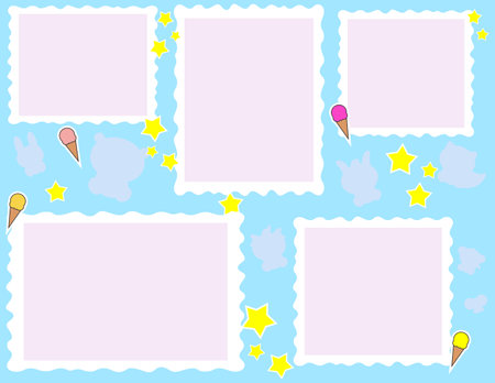 photo album baby cartoon illustration background. vector formatのイラスト素材