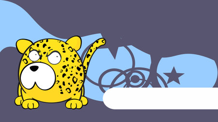 leopard cartoon ball style illustration expression background poster in vector formatのイラスト素材