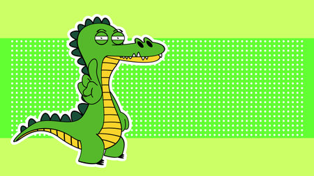 crocodile cartoon sticker background illustration in vector formatのイラスト素材