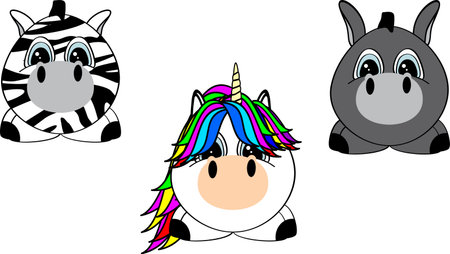 cute animals cartoon pack collection set in vector formatのイラスト素材