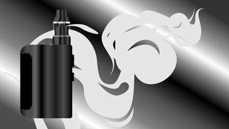 vaporizer vapes metallic realistic mockups card background illustration in vector formatのイラスト素材