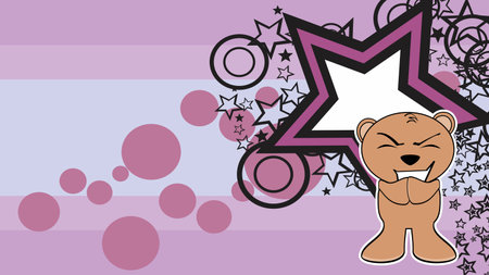 cute teddy bear character cartoon background in vector formatのイラスト素材