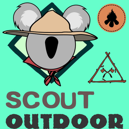 koala cartoon scout uniform badge pack collection illustration in vector formatのイラスト素材