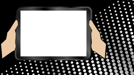 smart gadget mockup poster illustration in vector formatのイラスト素材