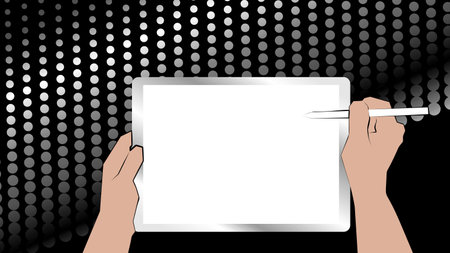 smart tablet mockup background illustration in vector formatのイラスト素材
