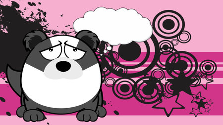 cute badger ball style character cardboard background illustration in vector formatのイラスト素材