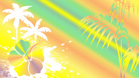 tropic hawaiian hologram background postal card in vector formatのイラスト素材