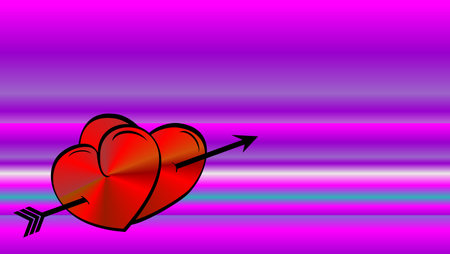 red heart valentine day postal card background in vector formatのイラスト素材