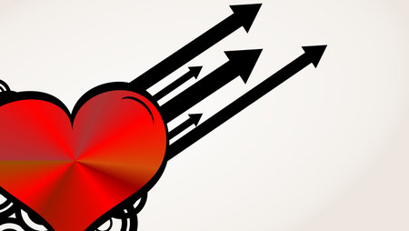 red heart valentine day postal card background in vector formatのイラスト素材