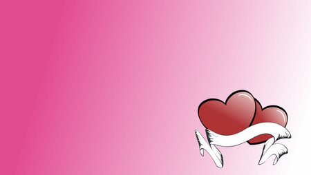 red heart valentine day postal card background in vector formatのイラスト素材