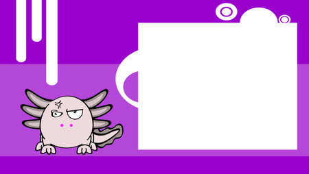 axolotl ball style character carton background illustration in vector formatのイラスト素材