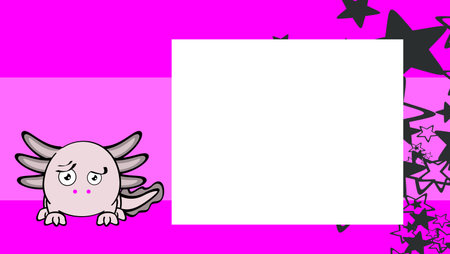 axolotl ball style character carton background illustration in vector formatのイラスト素材