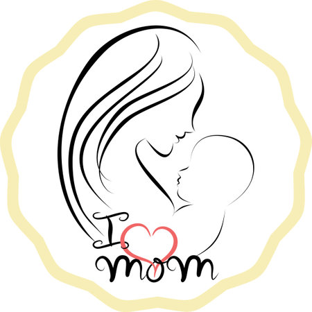 mothers day sticker in vector formatのイラスト素材