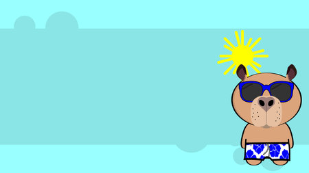 capybara character cartoon background in vector artのイラスト素材
