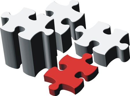 puzzle pieces, vector file very easy to edit, individual objectsのイラスト素材