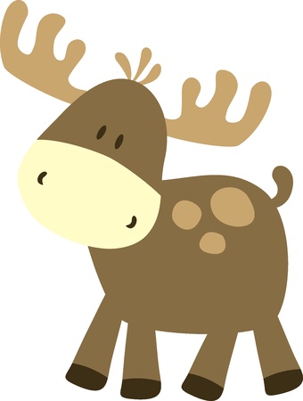 childish ilustration of  deer, very easy to dit, indvidual objectsのイラスト素材