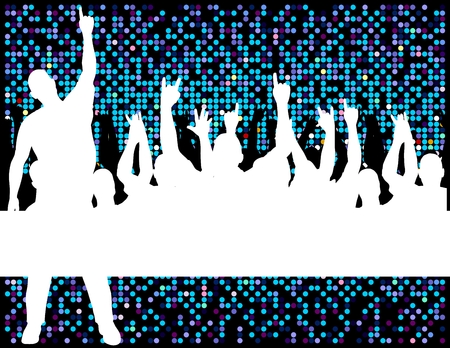 human silhouettes having fun in disco look backgroundのイラスト素材